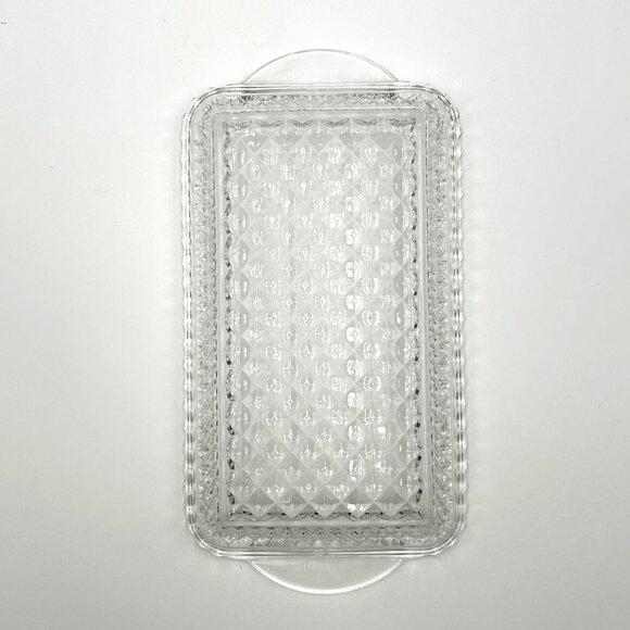 Sparkling Glass Cut Tray & Brass Candleholder W Glass Tulip Insert | 3 PIECE SET - Picture 7 of 14